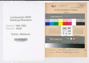 Entnazifizierung Marianne Schulz, geb. 22.09.1912 ()