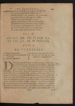 Tit. IV Ad Leg. Jul. De Vi Publica. De Leg. Jul. De Vi Privata.