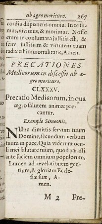 Precationes Medicorum in discessu ab ægro morituro.