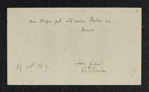 Andreas Christian Justinus Kerner. – Heidelberg, 23.07.1809