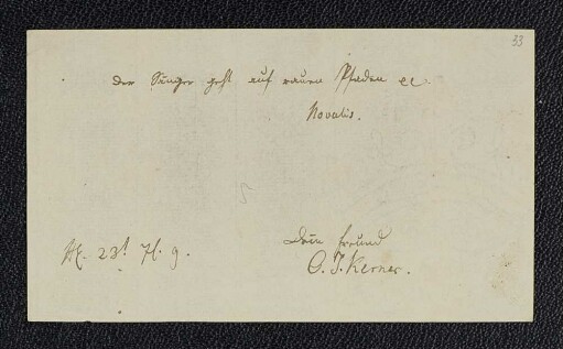 Andreas Christian Justinus Kerner. – Heidelberg, 23.07.1809