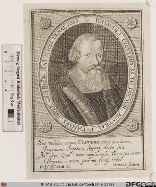 Bildnis Johannes Clüver (lat. Cluverus od. Cluverius)