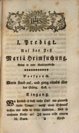 Modest Hahn Priesters aus dem Orden der minderen Brüder Konventualen Predigten auf die Festtäge der seligsten Jungfrau Maria, 3