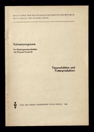 Tierproduktion und Futterproduktion