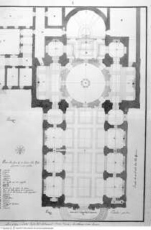 Entwürfe zur Cappella Strozzi in Sant'Andrea della Valle, Grundriss der Kirche