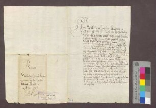 Revers des Wilhelm Jakob Kaymer bei seiner Einsetzung als Kaplan am Domstift Basel.