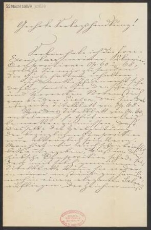 Brief an B. Schott's Söhne : 10.10.1887