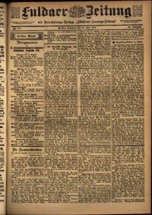 Erste Ausgabe vom Samstag, den 20. Juli 1901.