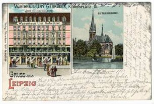 Gruss aus Leipzig : Warenhaus: Ury Gebrüder, Königsplatz 15.