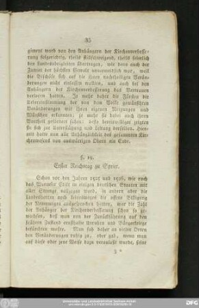 §. 19. Erster Reichstag zu Speier.
