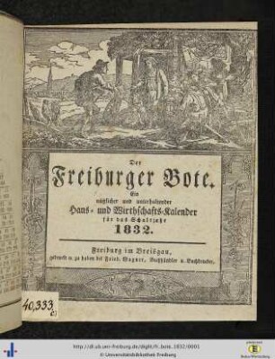 2. Jg.: Der Freiburger Bote: Ein nützlicher und unterhaltender Haus- und Wirthschaftskalender