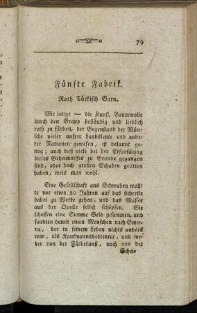 Fünfte Fabrik. Roth Türkisch Garn.