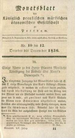 Nr. 10 bis 12. October bis December 1836.