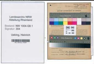 Entnazifizierung Heinrich Uebing , geb. 29.12.1899 (Chefkonstrukteur)