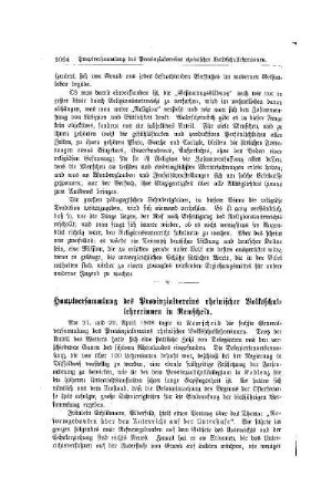 Hauptversammlung des Provinzialvereins rheinischer Volksschullehrerinnen in Remscheidt