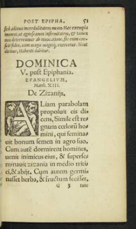 Dominica V. post Epiphania.