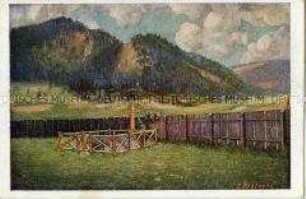 Roseggers Grab, Postkarte des Deutschen Schulvereins, Nr.1217