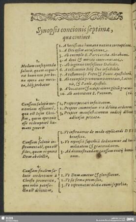 Synopsis concionis septimae