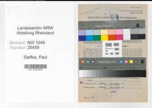 Entnazifizierung Paul Steffes , geb. 24.06.1886 (Werkmeister)