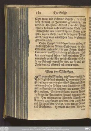 Von den Märckten.
