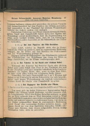 1. Im freien Strome, aa) der Segelschiffe und Flösse.
