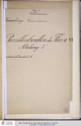 No. 38 Gemarkung Heusenstamm, Flur VI, Abteilung EI