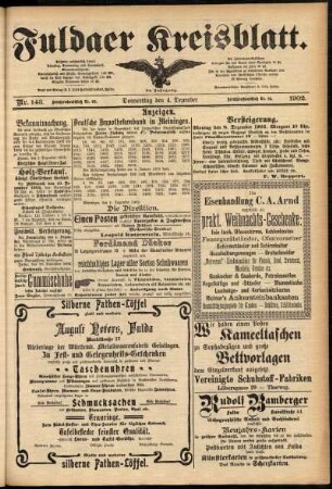 Zweite Ausgabe vom Donnerstag, den 04. Dezember 1902.