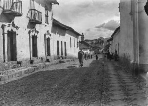 Sucre, Straßenansicht : Blick in eine Straße in der Stadt Sucre.