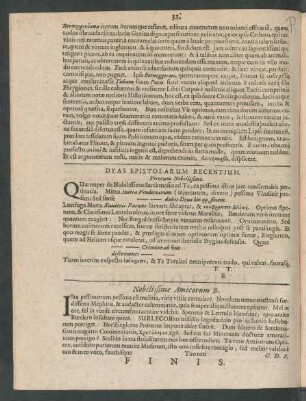 Dyas Epistolarum Recentium.