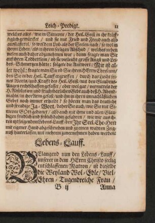 Christlicher Lebens-Lauff.