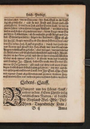 Christlicher Lebens-Lauff.