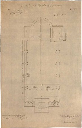 Buchmann, A.; Dürrenbach; Kath. Kirche, Neubau - Bankette (Grundriss)