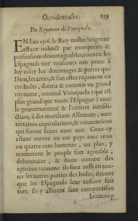 Du Royaume de Veneçuela.