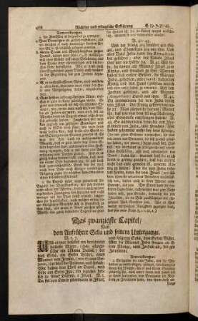 468-478, Das zwanzigste - zwey und zwanzigste Capitel