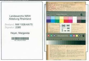 Entnazifizierung Margarete Heyer , geb. 31.05.1891 (Lehrerin)