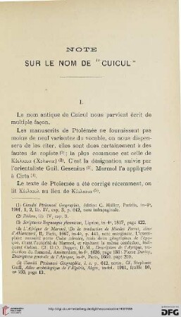 Sér. 5: Note sur le nom de "Cuicul"