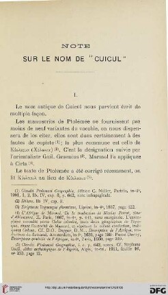 Sér. 5: Note sur le nom de "Cuicul"