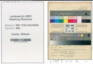 Entnazifizierung Wilhelm Goertz , geb. 30.05.1911 (Hauer)