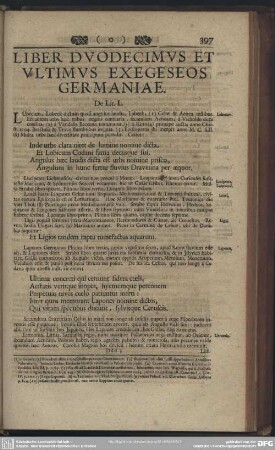 Liber Duodecimus Et Ultimus Exegeseos Germaniae