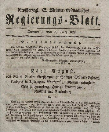 Nr. 9 : 29. März 1822
