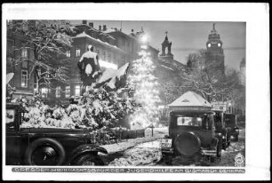 Dresden, der Weihnachtsbaum der Jugendhilfe am Bismarck-Denkmal