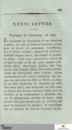 Lettres XXXVI-XLII