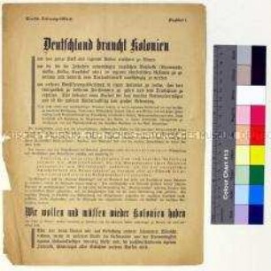 Programmatischer Beitrittsaufruf der Deutschen Kolonialgesellschaft zur Förderung des deutsch-kolonialen Gedankes und deutscher Kolonien