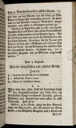 Das 3. Capitel. Von der französischen und alliirten Armee.