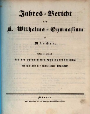 Jahresbericht, 1859/60