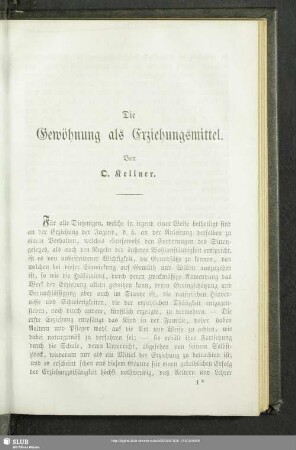 Die Gewöhnung als Erziehungsmittel