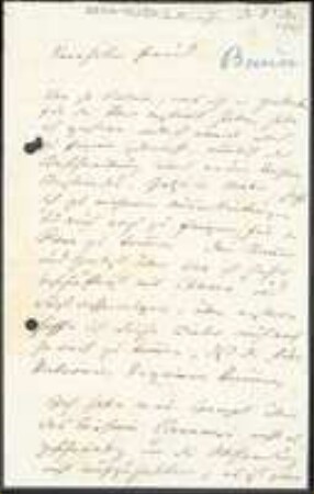 Brief von Alexander Braun an Unbekannt