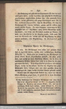 Allgemeine Theorie der Gleichungen