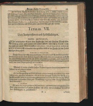 Titulus VII. Von Ausgerissenen und Feldflüchtigen.