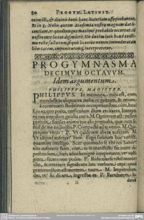 Progymnasma Decimum Octavum. Idem argumentum